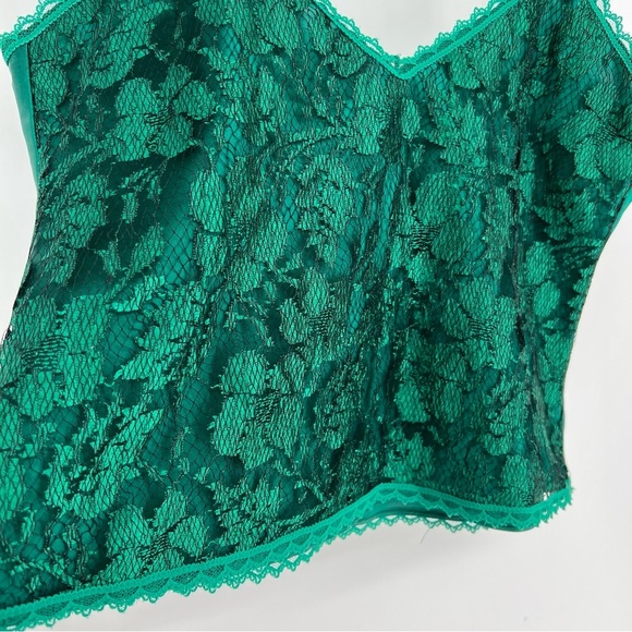 Vintage‎ gold label Victoria Secret green lace top Small - Picture 4 of 11